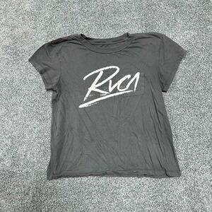 RVCA Graphic Pocket T Shirt Charcoal Logo Short Sleeve Men's L